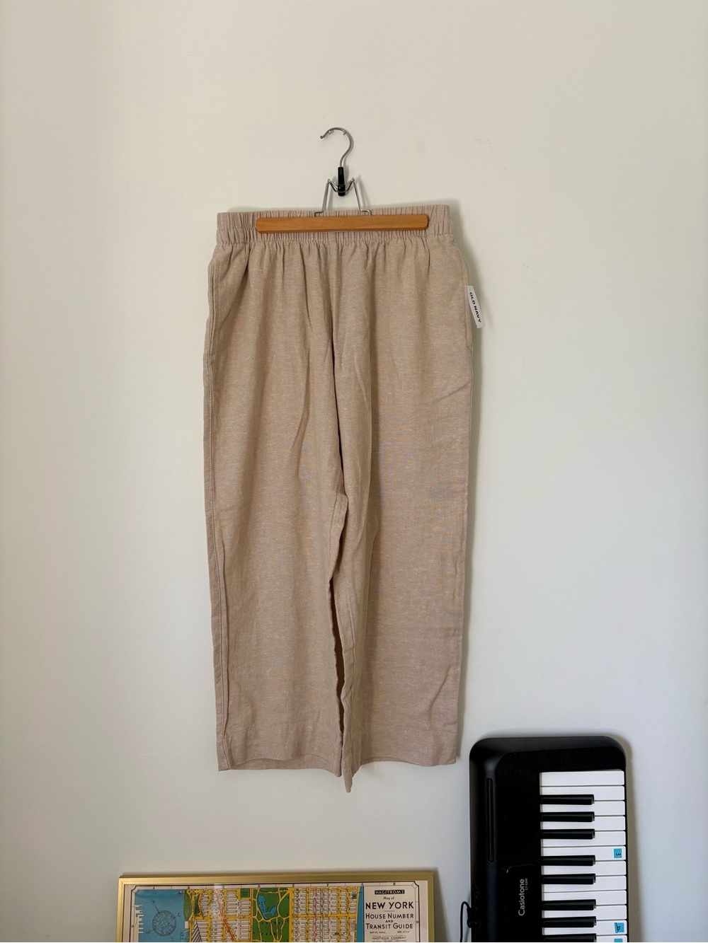 LINEN BLEND ANKLE PANTS